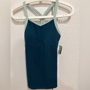 Teal and Light Green Athletic Tank Top NWT women’s small gym fitness workout